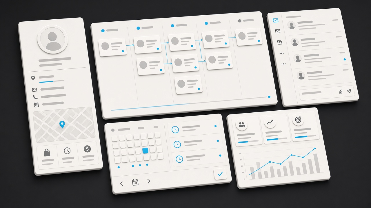 CRM con pipeline, contatti, attività e indicatori